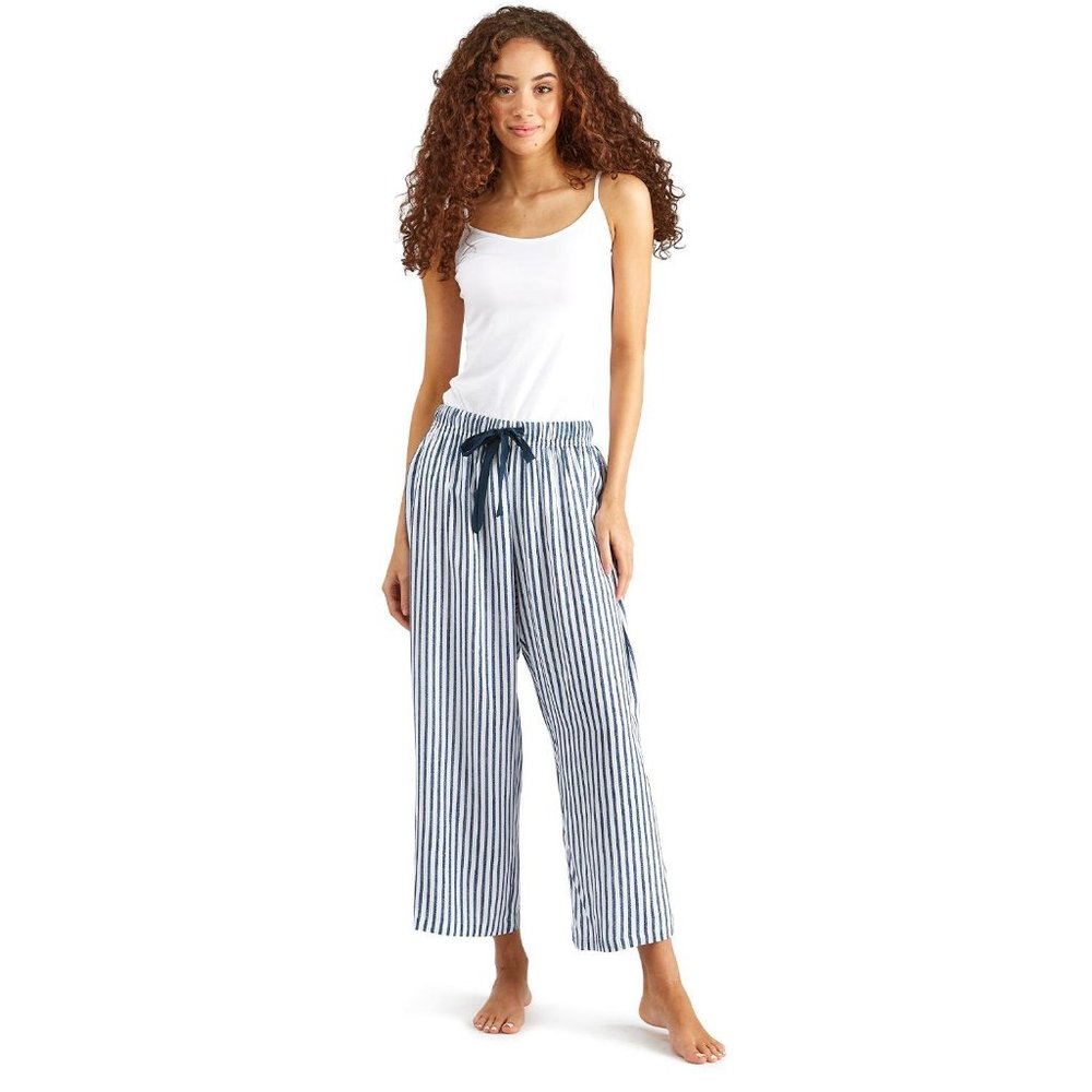 NWT 2 Chic Striped Lounge Pants with Stretch Drawstring Waistband